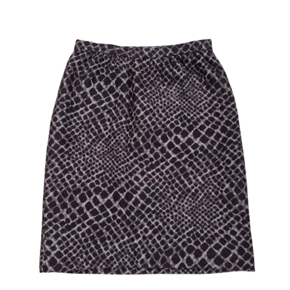 Bill Blass Wool Animal Print Pencil Skirt